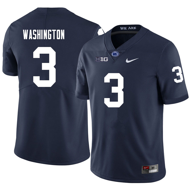 NCAA Nike Men's Penn State Nittany Lions Parker Washington #3 College Football Authentic Navy Stitched Jersey FIC3298QL